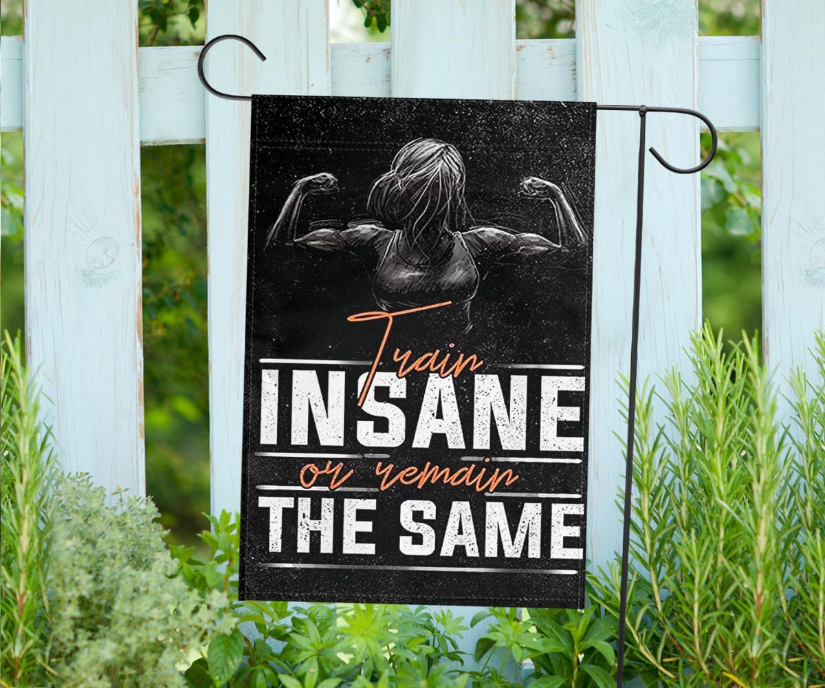 Train Insane Remain The Same Flag Motivational Gym Fitness Banner Gifts For Exercise Lover