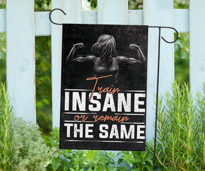 Train Insane Remain The Same Flag Motivational Gym Fitness Banner Gifts For Exercise Lover