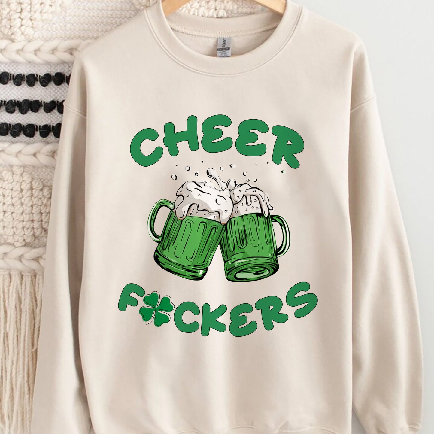 Cheers Fuckers Sweatshirt, Paddy's Day Shirt, Irish Gifts, Shamrock Tee,Gift For St.Patrick's Day, St. Patrick's Day Sweater