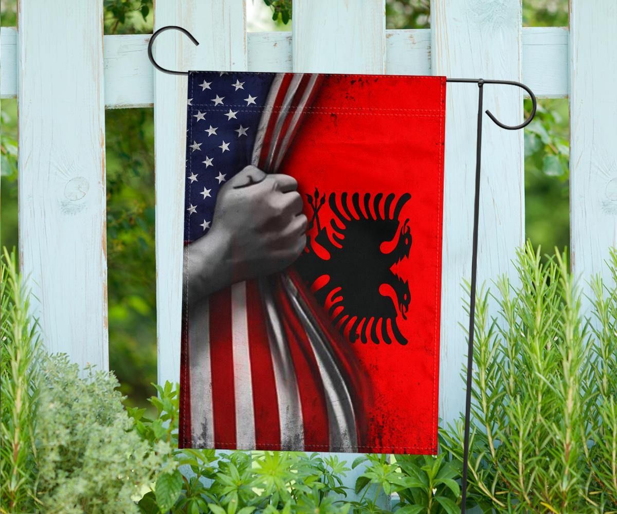 Albanian Flag And American Flag Vintage Old Retro Patriotic Independence Flag Day Of Albanian