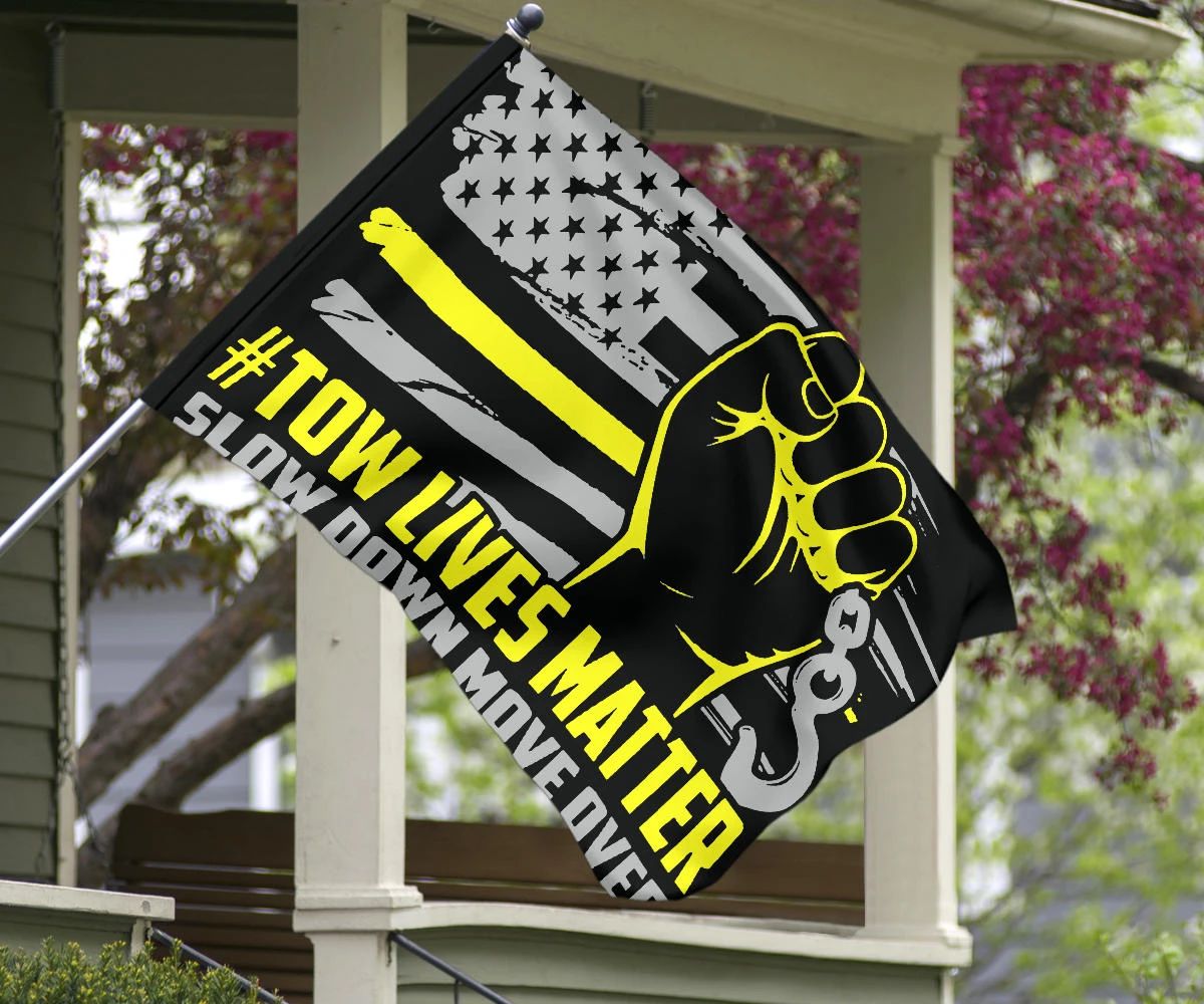 Thin Yellow Line Flag Tow Lives Matter Move Over Slow Down Flag For Indoor Outdoor Home Decor