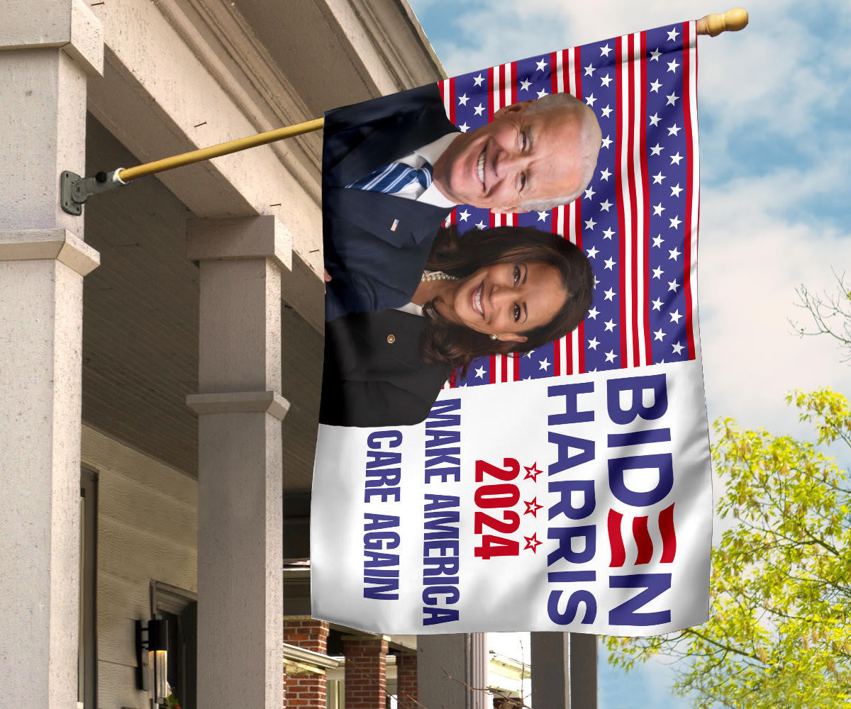 Biden Harris 2024 Make America Care Again Flag Biden Harris Campaign Merch President Election