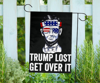 Trump Lost Flag Trump Lost Get Over It Anti Trump Flag Donald Trump Loser Merchandise