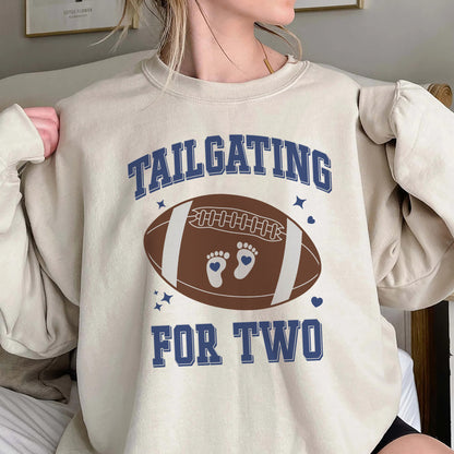 Football Pregnancy Announcement Shirt, Fall Maternity Sweatshirt, Football Gender Reveal, Baby Shower Top Gift, Tailgating for Two Hoodie