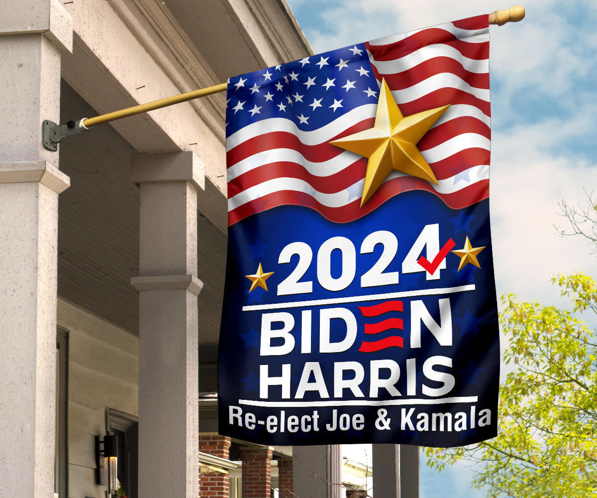 Biden Harris 2024 Flag Re-Elect Joe And Kamala For U.S President Campaign Voting Flag