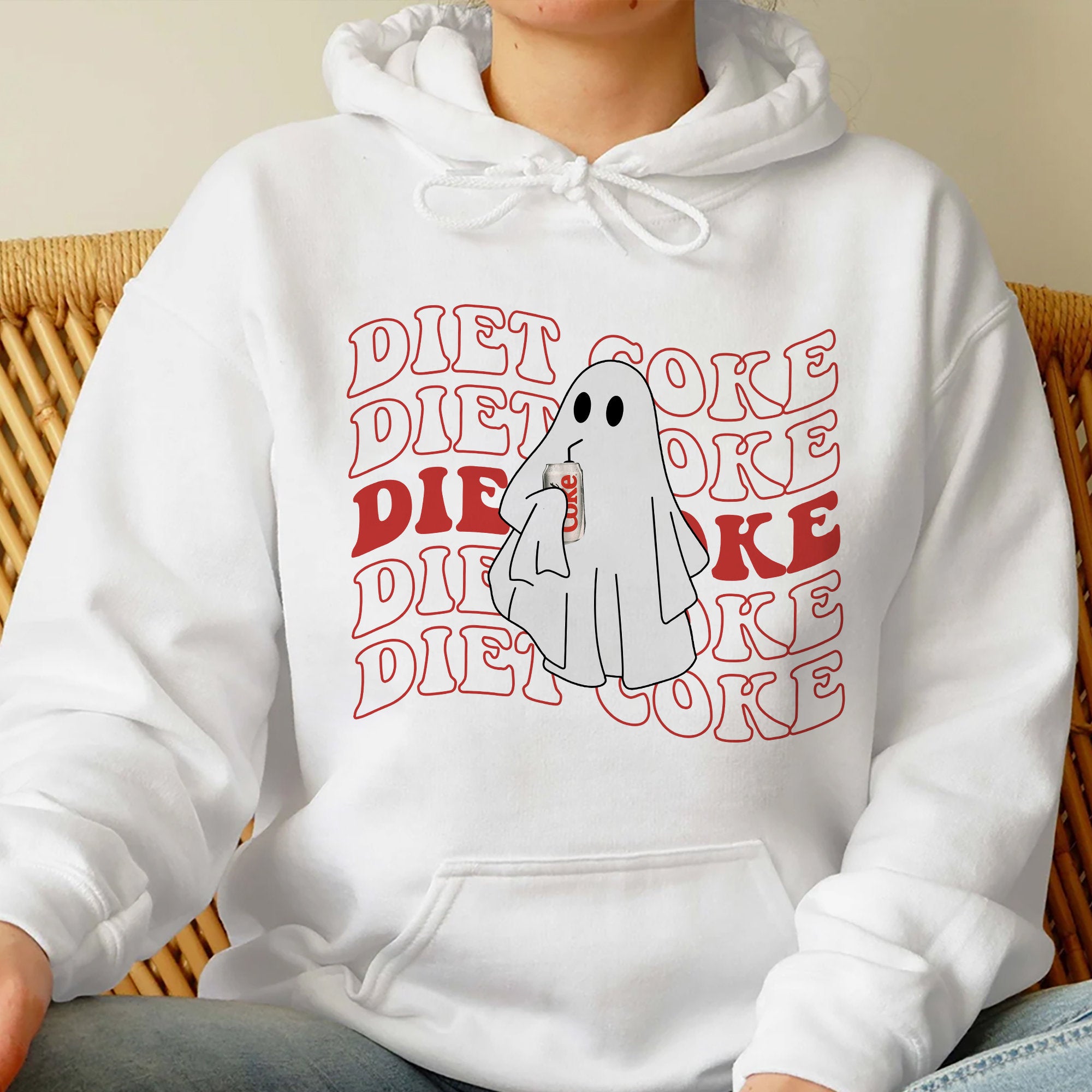 Diet Coke Ghost Sweatshirt, Diet Coke Gifts, Teacher Fuel, Mom Sweatshirt Hoodie, Ghost Holds Diet Coke Sweater, Gift for Diet Coke Lover