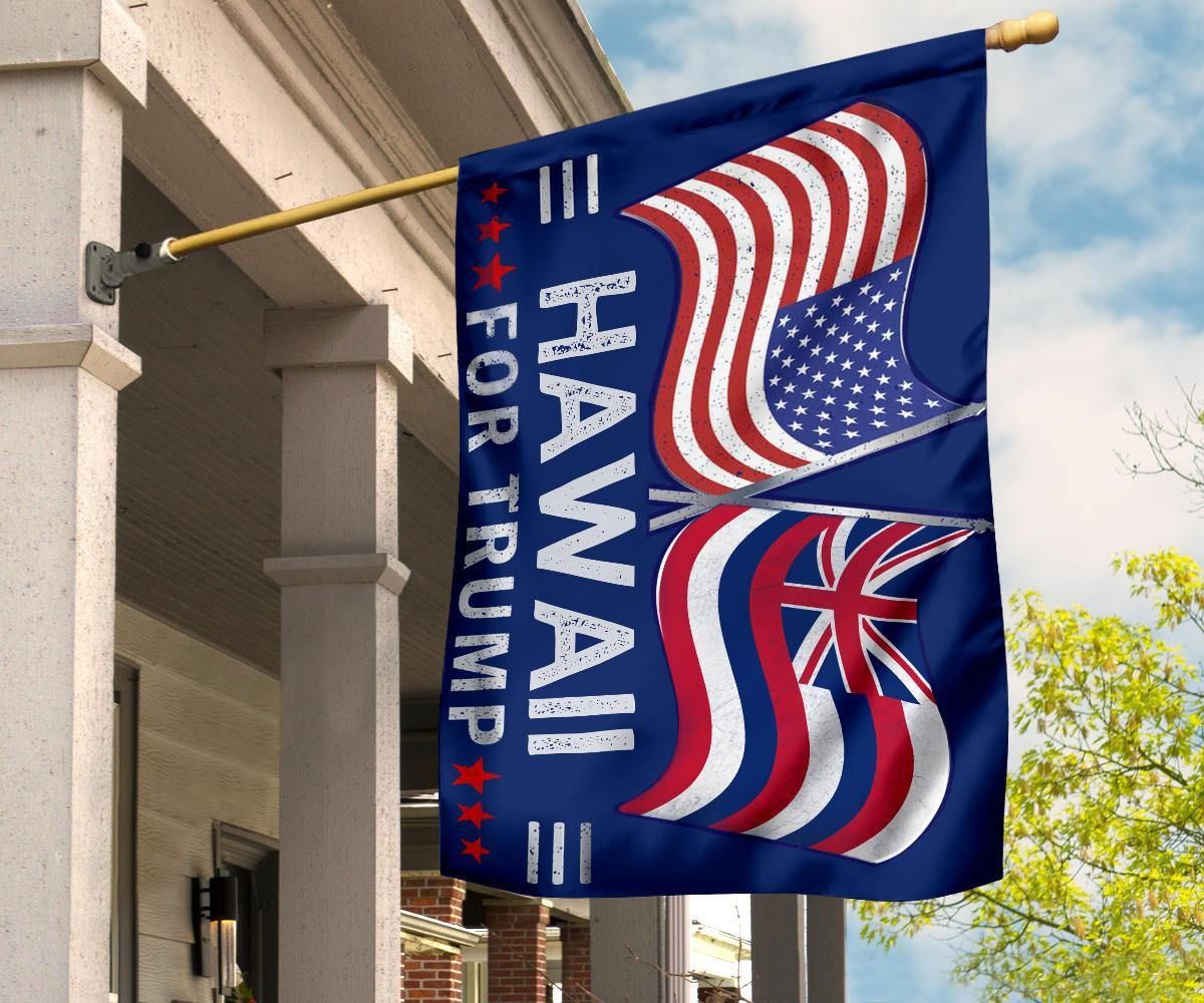 American and Hawaii Flag Trump For President 2024