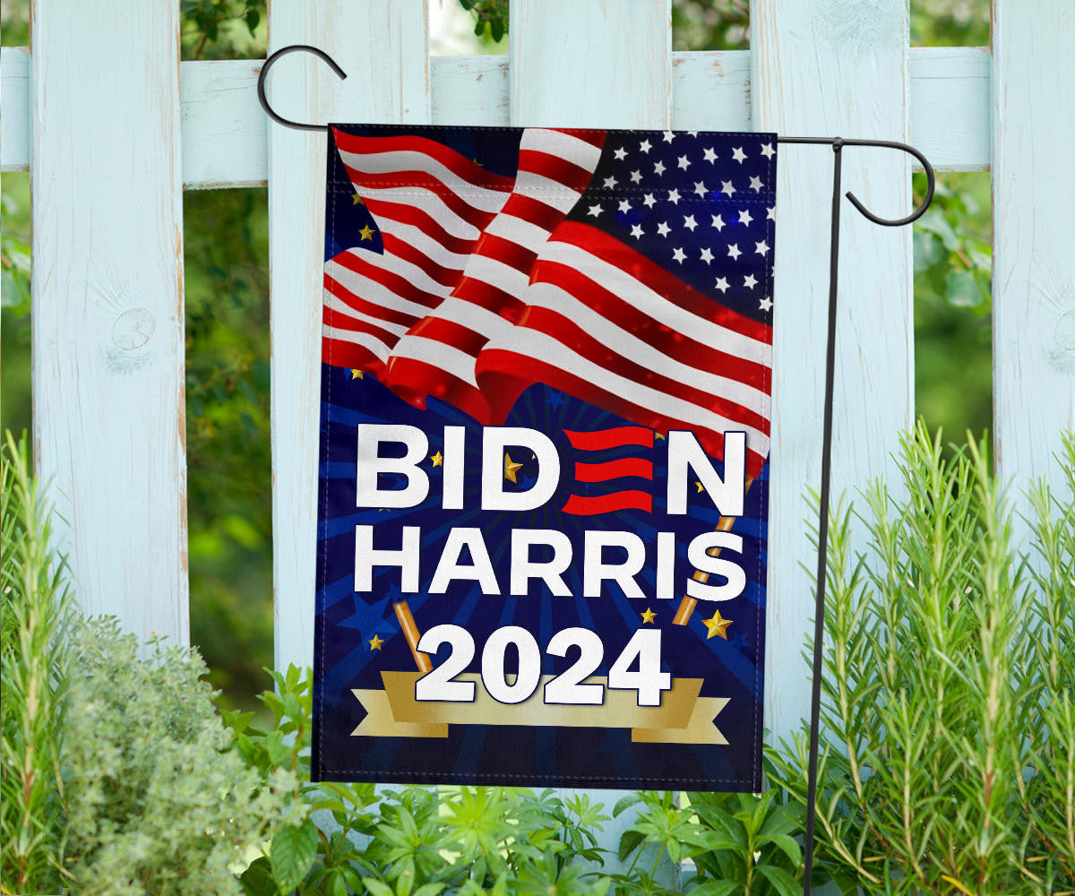 Biden Harris 2024 Flag Patriotic Re-Elect Biden Presidential Campaign 2024 Yard Flag