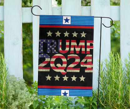 Trump 2024 Jfk Jr Flag Stripes On American Flag Garden Decoration Patriot Gifts