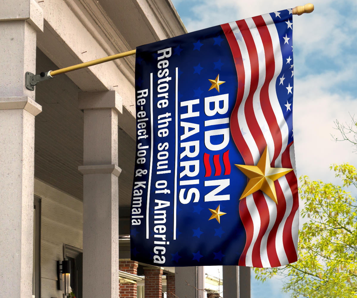 Biden Harris 2024 Flag Restore The Soul Of America Re-Elect Joe And Kamala For President