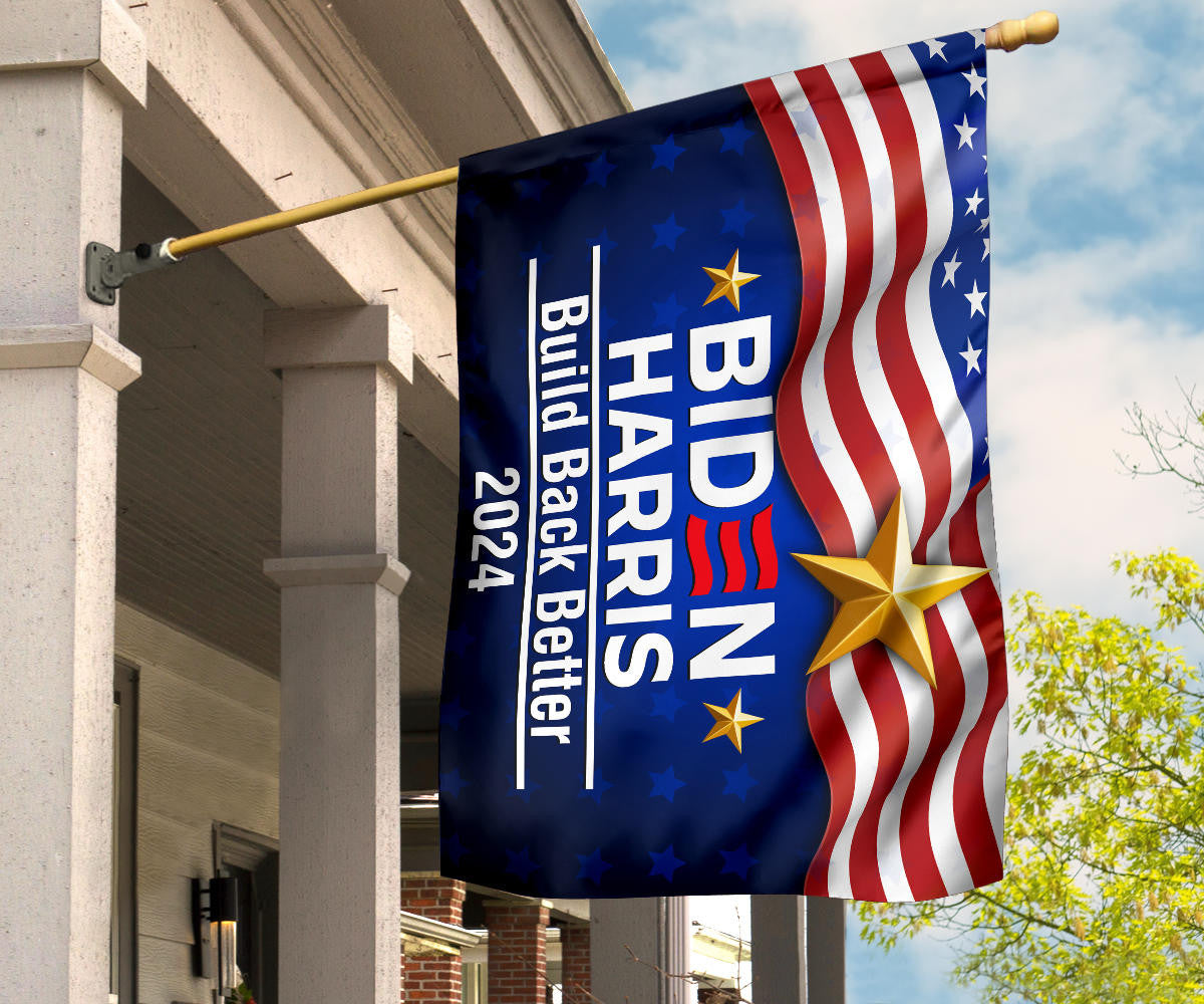 Biden Harris 2024 Build Back Better Flag USA Democrats For Joe Biden Voting Flag