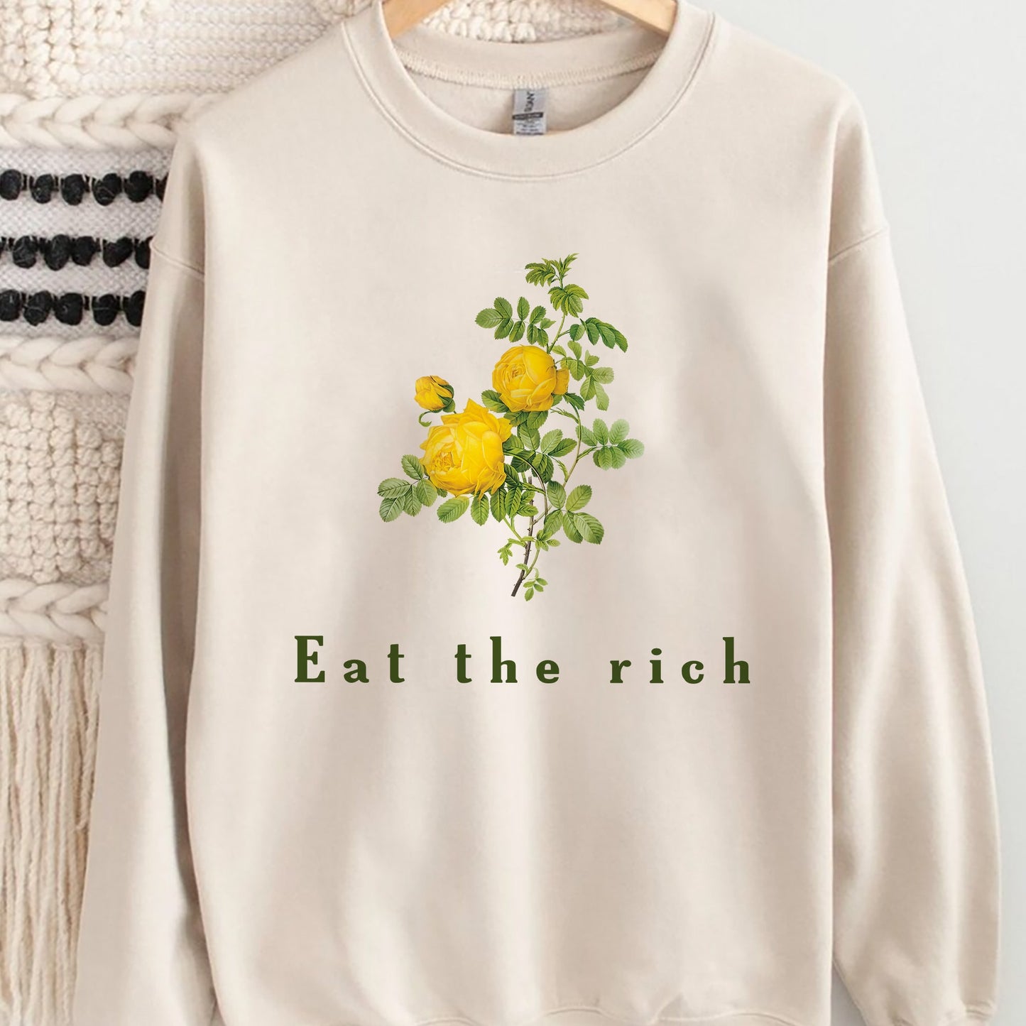 Eat The Rich Shirt, Trending Unisex Tee Shirt, Activist Vintage Aesthetic Tee,Botanical Feminist Cute Shirt, Eat The Rich Sweatshirt Hoodie