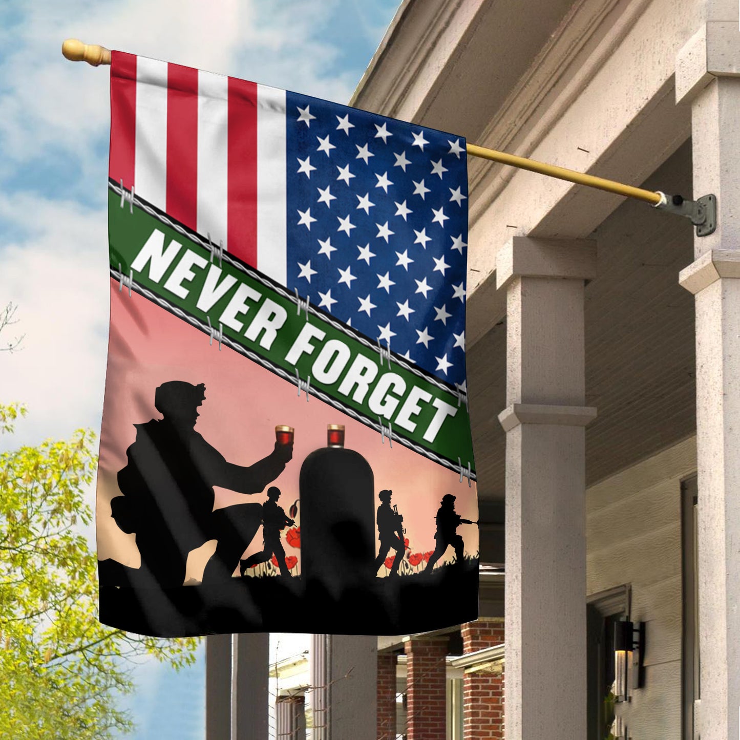 US Soldiers Lest We Never Forget Flag American Flag Veterans Day Ideas Patriot Merch Home Decor