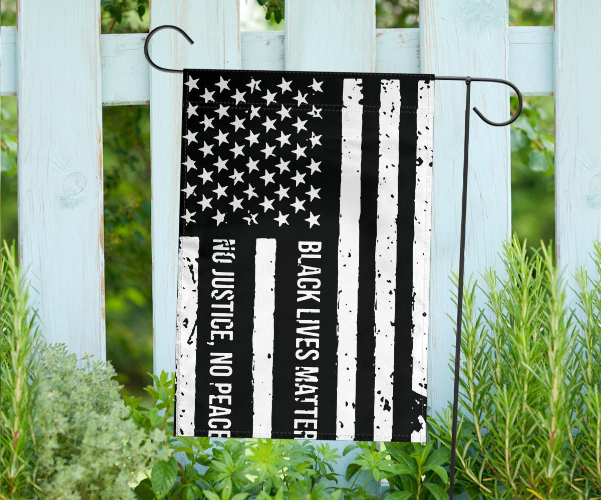 American No Justice No Peace Black Lives Matter Flag Blm