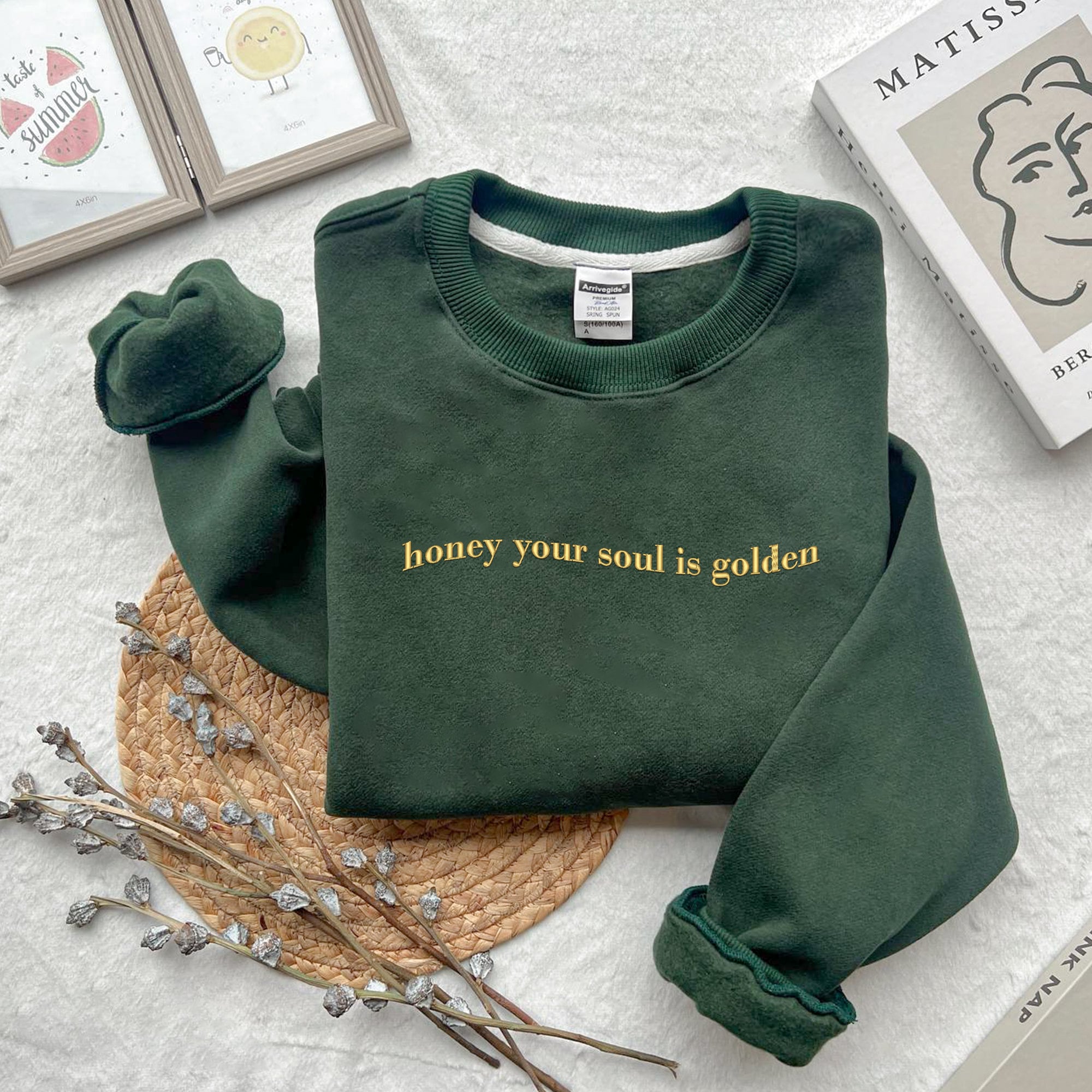 Embroidered Honey Your Soul Is Golden Sweatshirt, Trending Embroidered Hoodie, Unique Gift For Her, Honey Your Soul Is Golden Hoodie