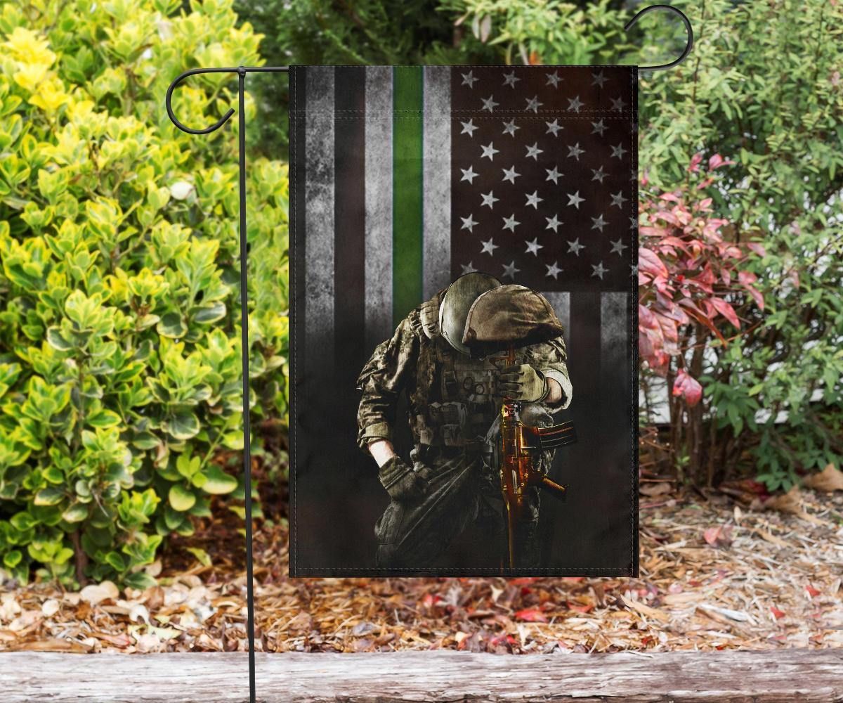 Thin Green Line American Flag Honoring Men Women Our Military Flag Inside Outside Decor