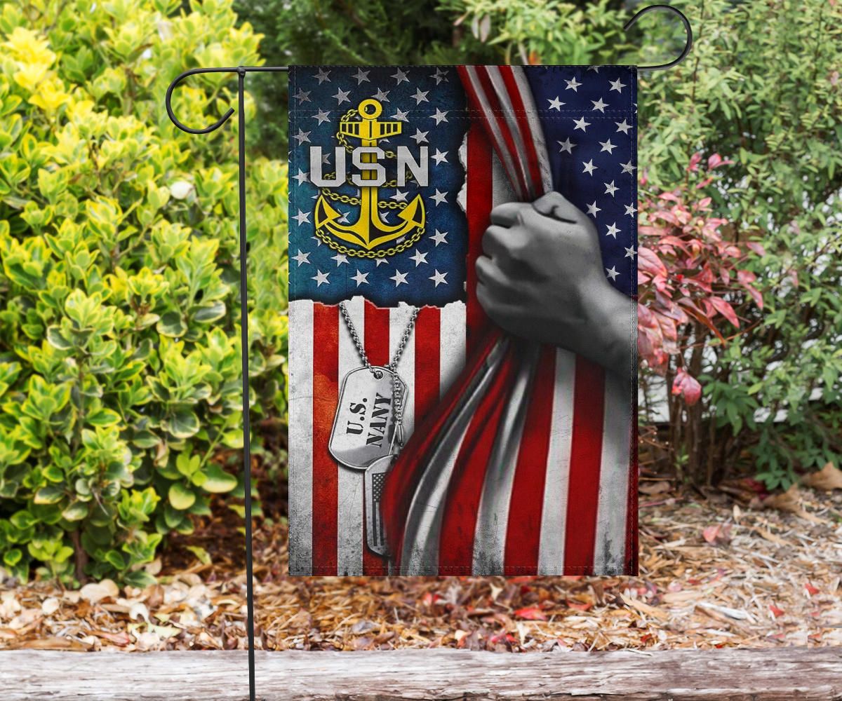 US Navy With American Flag Vintage USN Flag Memorial Day US Navy Gifts