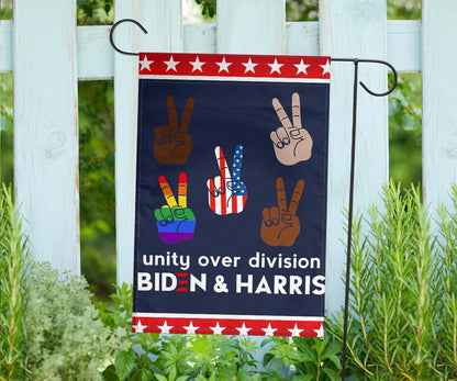 Unity Over Division Biden And Harris Flag For President 2024 Election Flag Unique Yard Ornaments