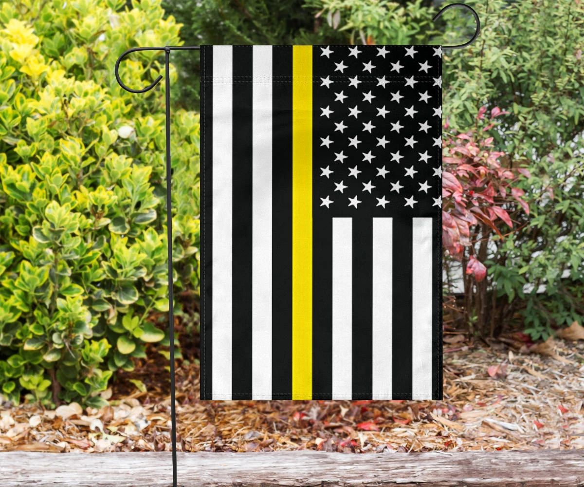 Thin Yellow Line Flag Gold Honor Dispatcher Tow Truck Driver Security Guard Loss Prevention