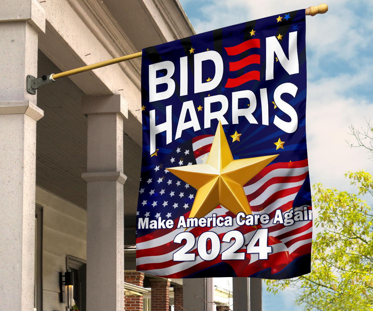 Biden Harris 2024 Flag Make America Care Again Joe Biden Presidential Election Flag