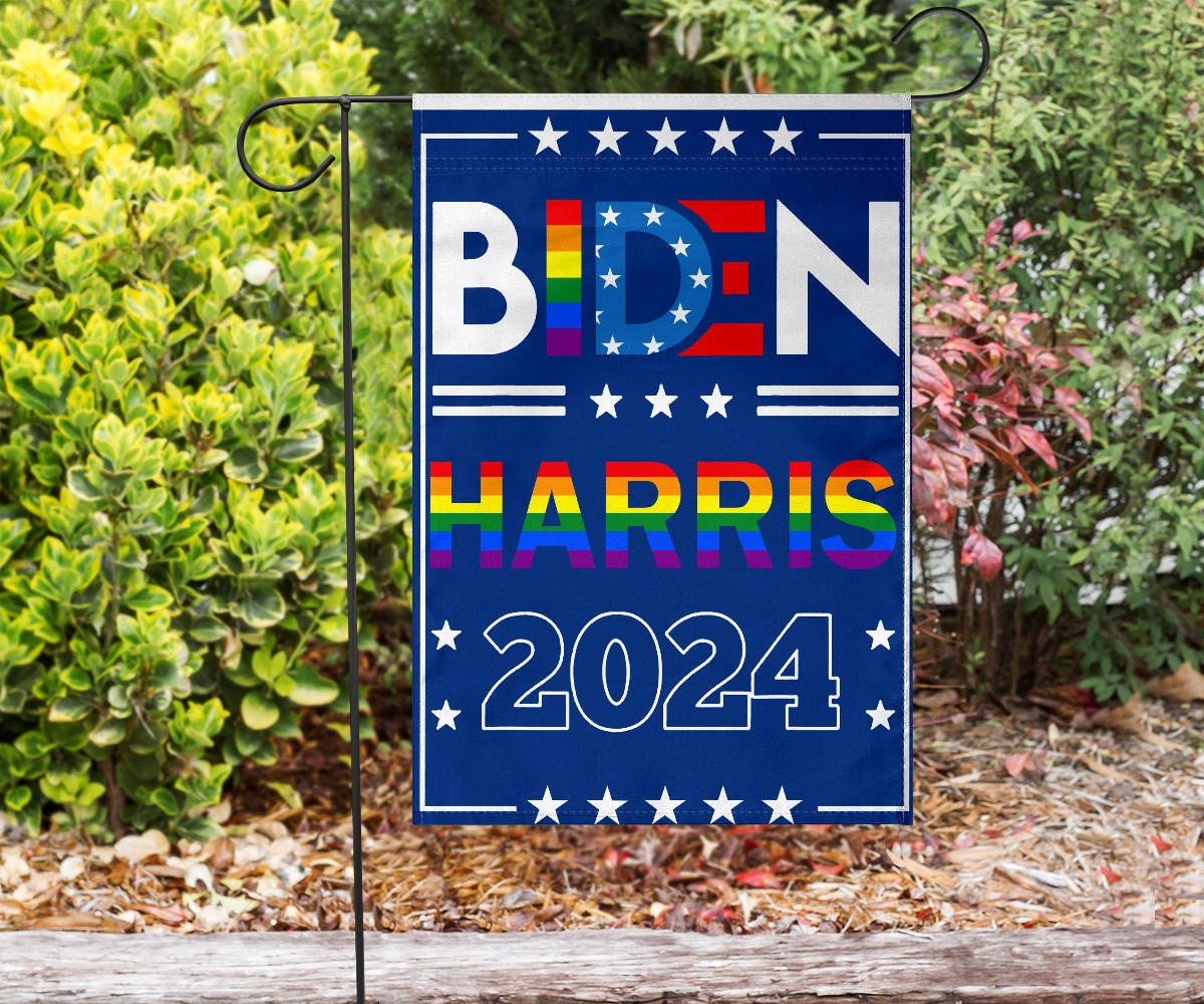 Biden Harris 2024 Gay Pride Flag LGBT Support Biden Harris 2024 Political Merchandise