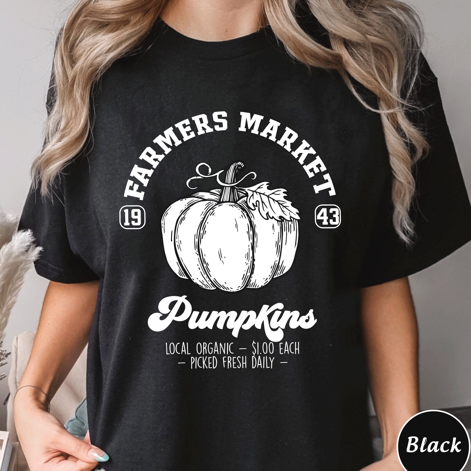 Farmers Market Sweatshirt,Pumpkin Crewneck,Halloween Unisex Tee Shirt, Retro Thanksgiving Sweatshirt