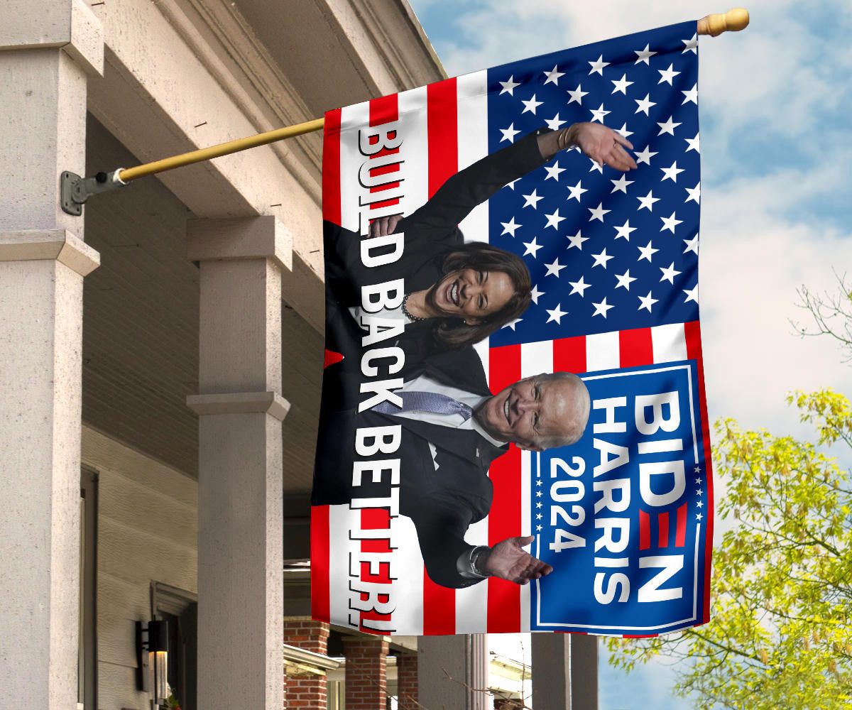 Biden Harris 2024 Flag Build Back Better USA Flag Re-Elect Biden For President Election