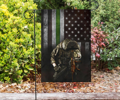 Thin Green Line Flag Honoring Military Patriotic Outdoor Decor Gift For Veteran