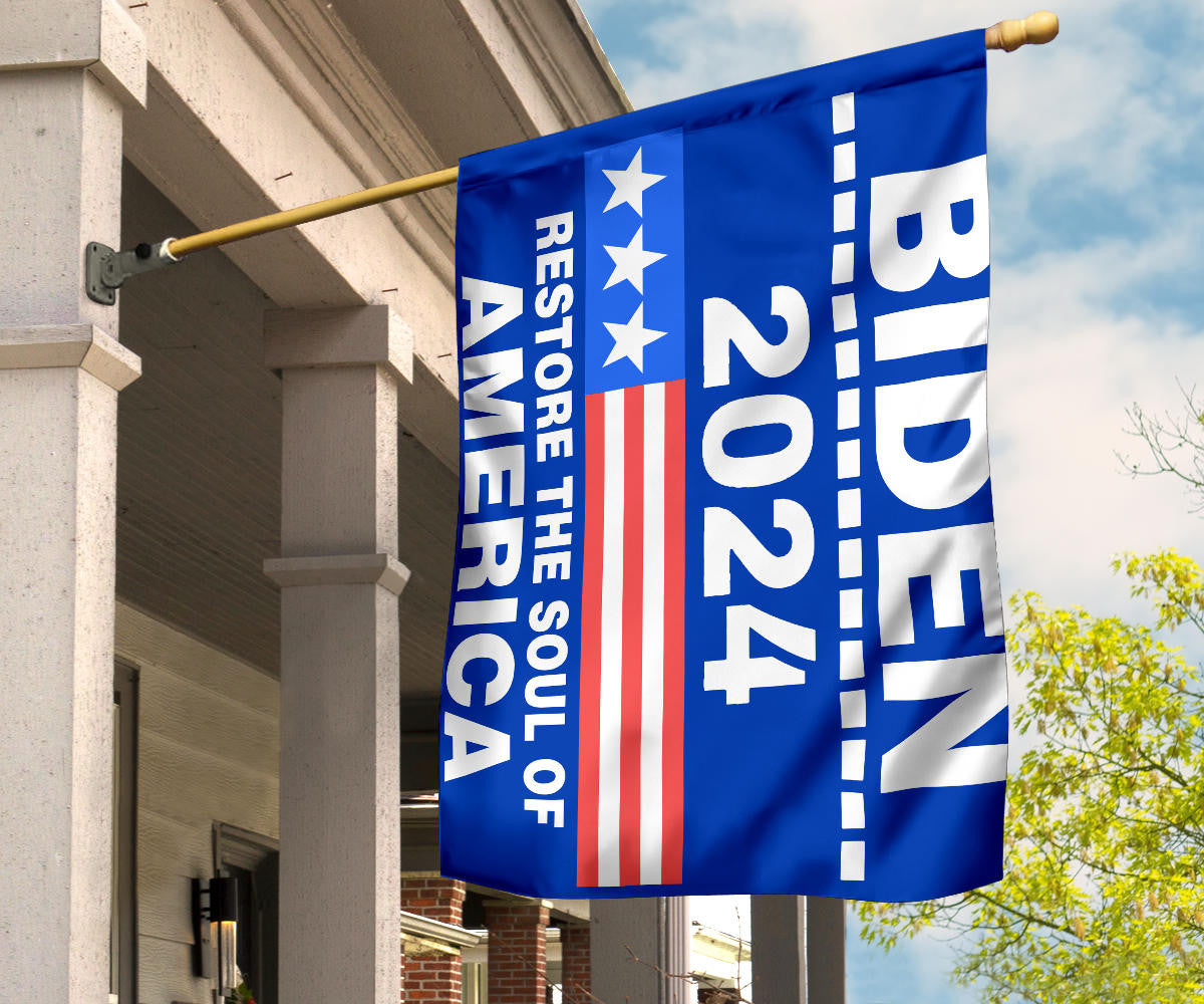 Biden 2024 Restore The Soul Of America Flag Re-Elect Joe Biden For President 2024 Banner