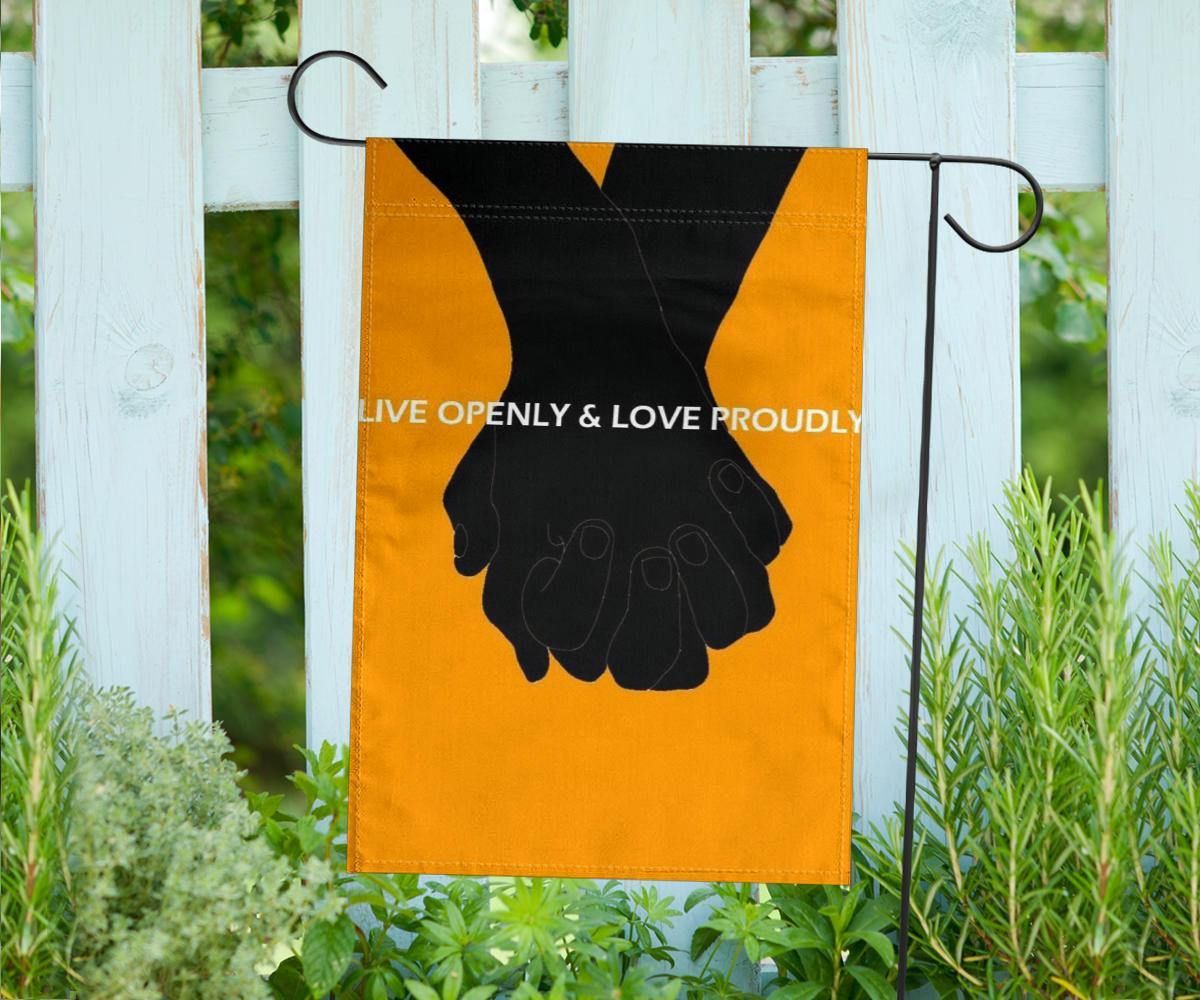 Black And Orange Flag Lives Open And Love Proudly Super Straight Merch Gender Pride Decor