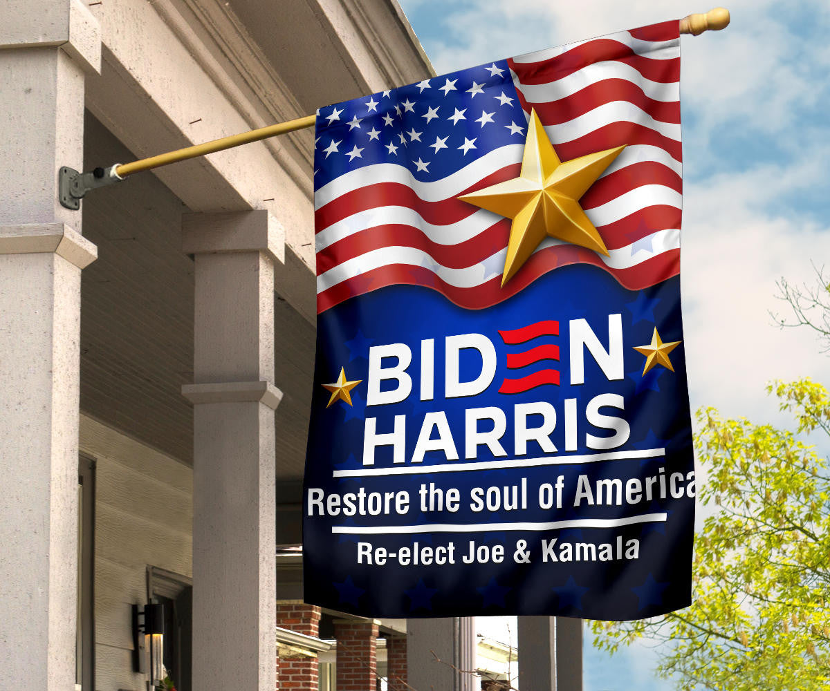 Biden Harris 2024 Flag Restore The Soul Of America Re-Elect Joe Kamala For U.S President