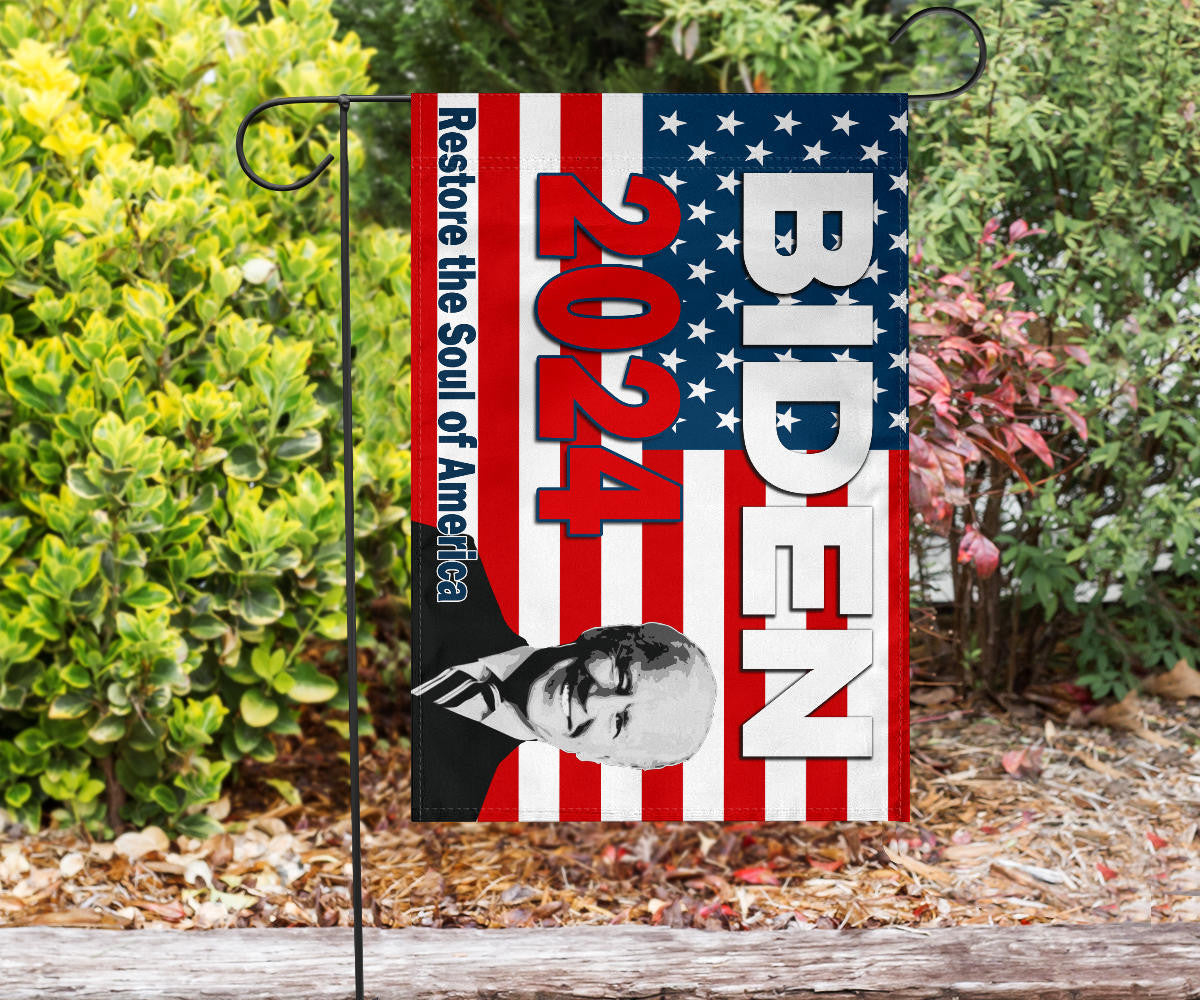 Biden 2024 Flag Restore The Soul Of America Biden Harris Campaign Merch For Sale