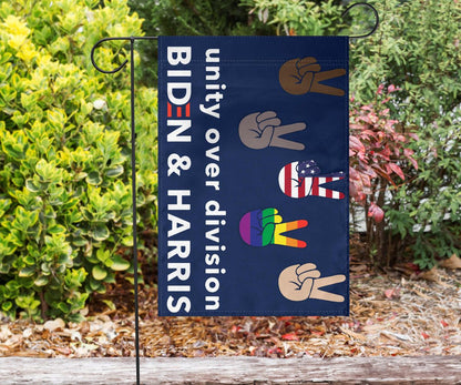 Unity Over Division Biden And Harris Flag Patriotic LGBT Voters Biden Political Lawn Flags