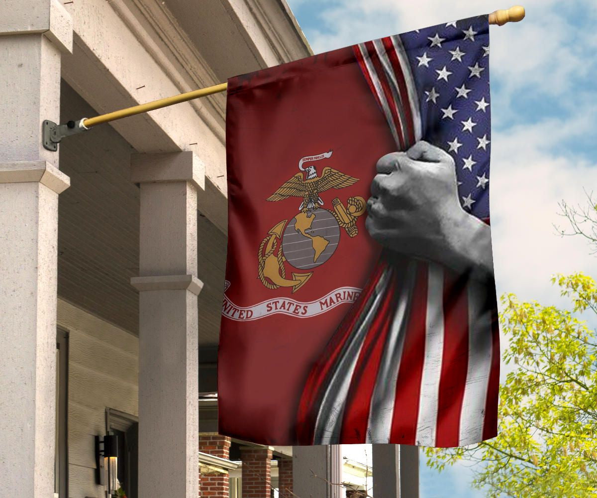 U.S Marine Corps Flag And American Flag Honor USMC Marine Corps Merchandise Gifts