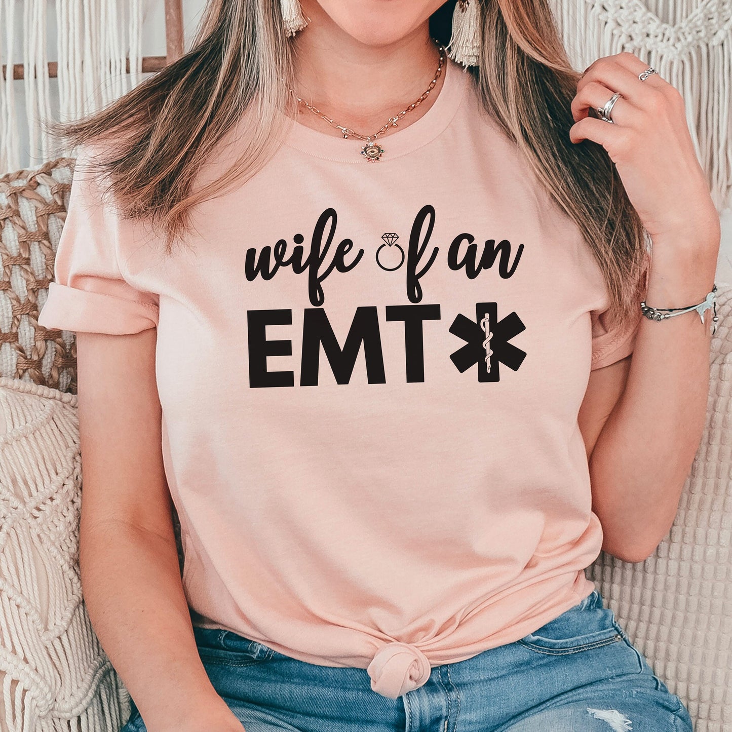 EMT wife shirt, wife of a paramedic, EMS wife shirt, first responder wife tee, emt t-shirts, emt gift, emt wife gifts