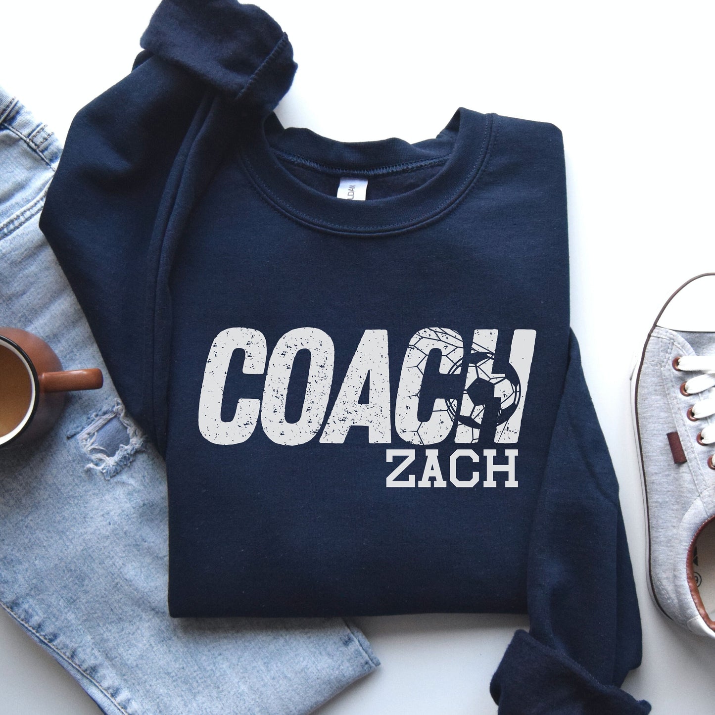 Personalized Soccer Coach Sweatshirt, Soccer Coach Gift, Coach Tee, Soccer Game Day Sweater