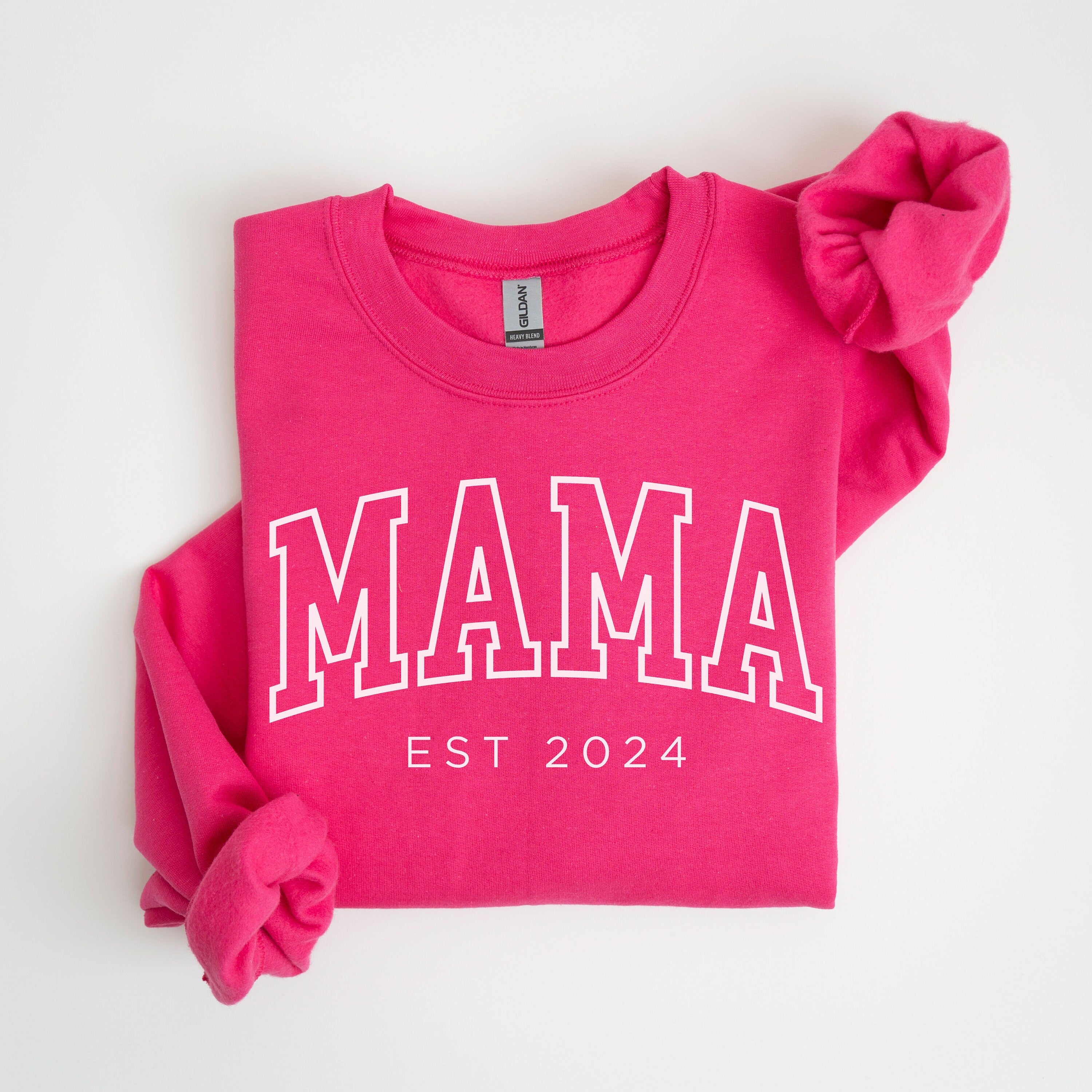 Custom Mom Sweatshirt, Mama Est 2024 Sweatshirt, Gift for Mom, Pregnancy Announcement