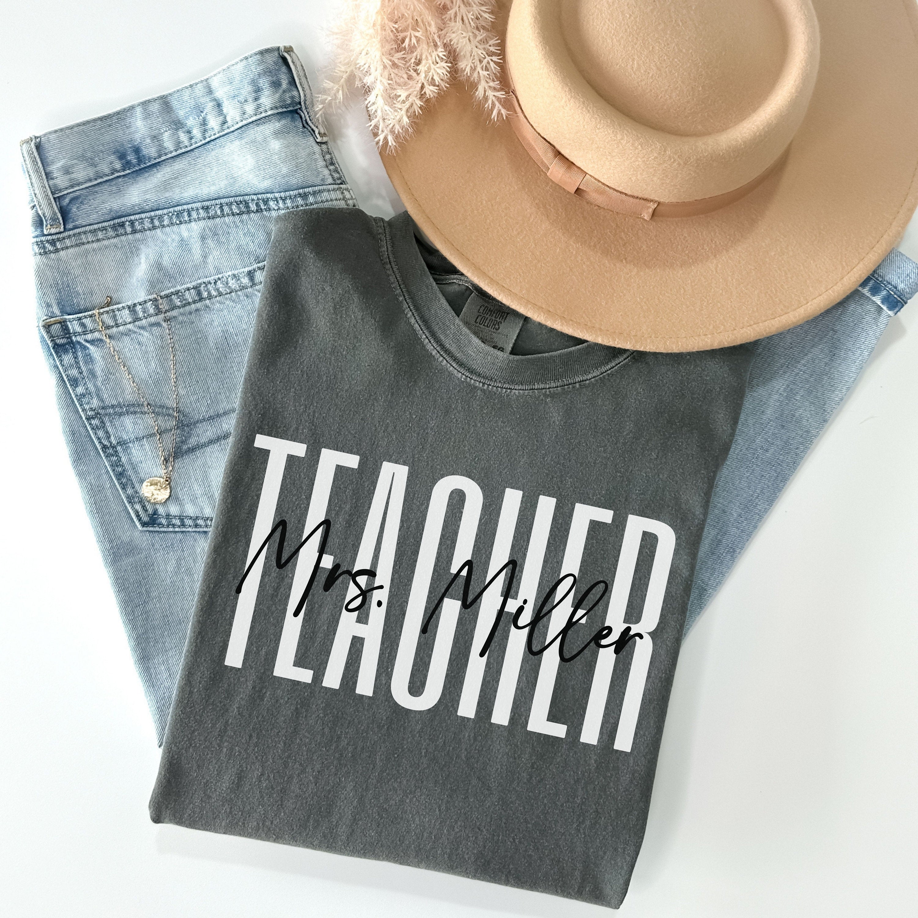 Custom Teacher Shirt, Comfort Colors Teacher Tee, Personalized Teacher Gift, Teacher Appreciation, Back to School, New Teacher Gift