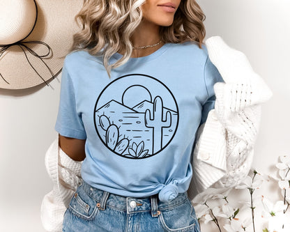 Desert Shirt, Desert tee, gift for nature lover, cactus shirt, desert adventure shirt, western tshirt