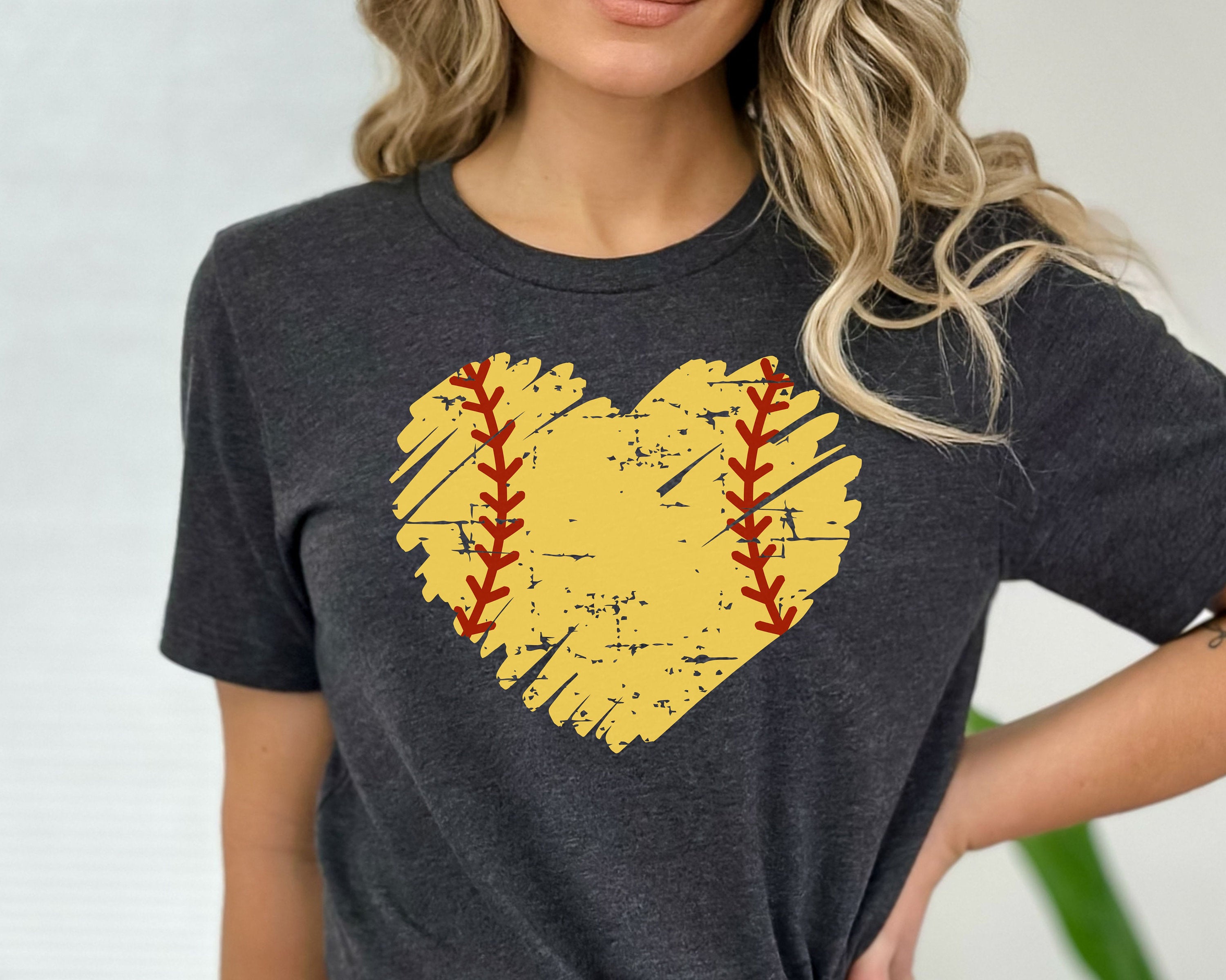 Personalized Softball Mom Shirt, Softball Fan Shirt, Cute Softball Heart Shirt, Custom Softball Team Shirt 2M