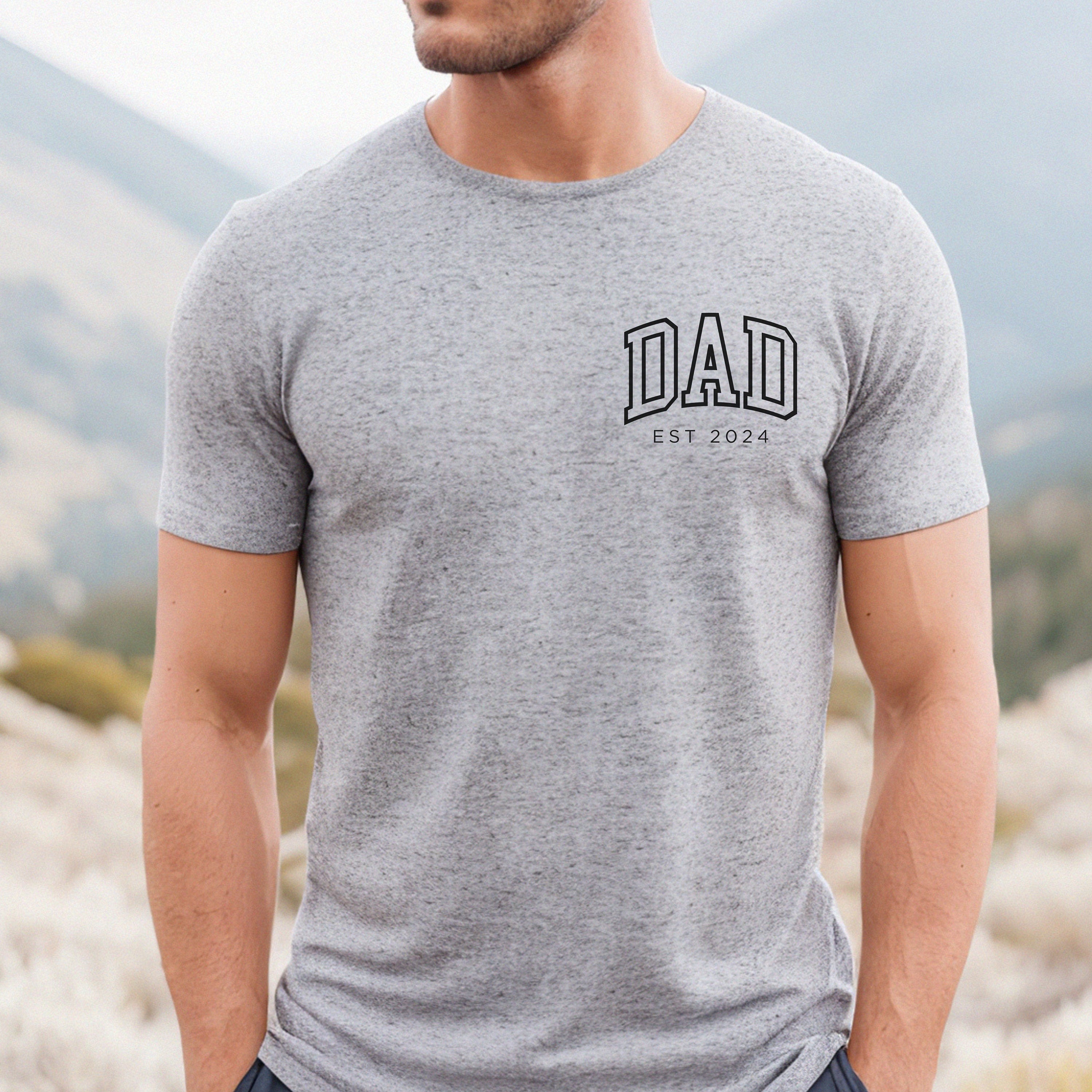 Dad Est 2024 Tshirt, Personalized Dad Shirt, Custom Dad, Pregnancy Announcement for Dad, Gift for Dad, Father's Day Shirt