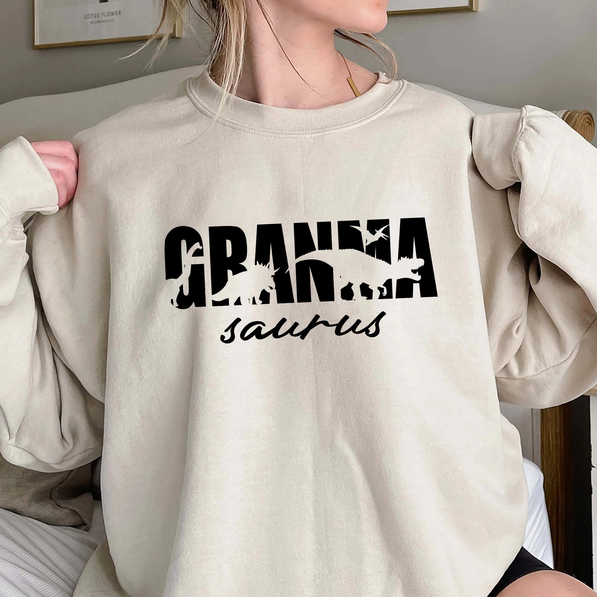 Custom Grandma Saurus Sweatshirt, Grandma Dinosaur, Grandma Life Sweatshirt, Mother's Day Sweatshirt, Funny Mother's Day Gift,Custom Name