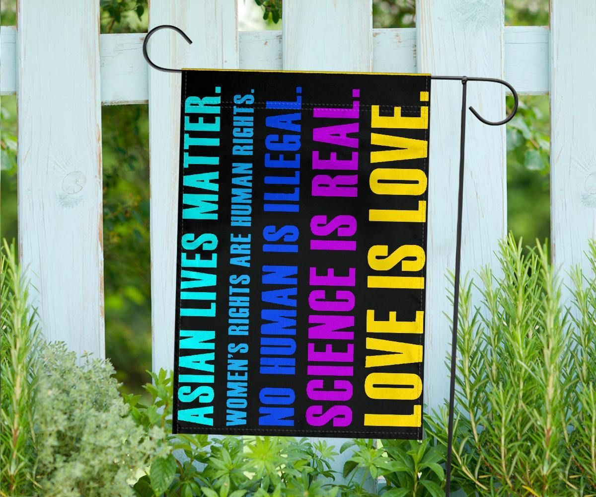 Asian Lives Matter Flag Love Is Love Stop AAPI Hate Hate Is A Virus Asian American Decor