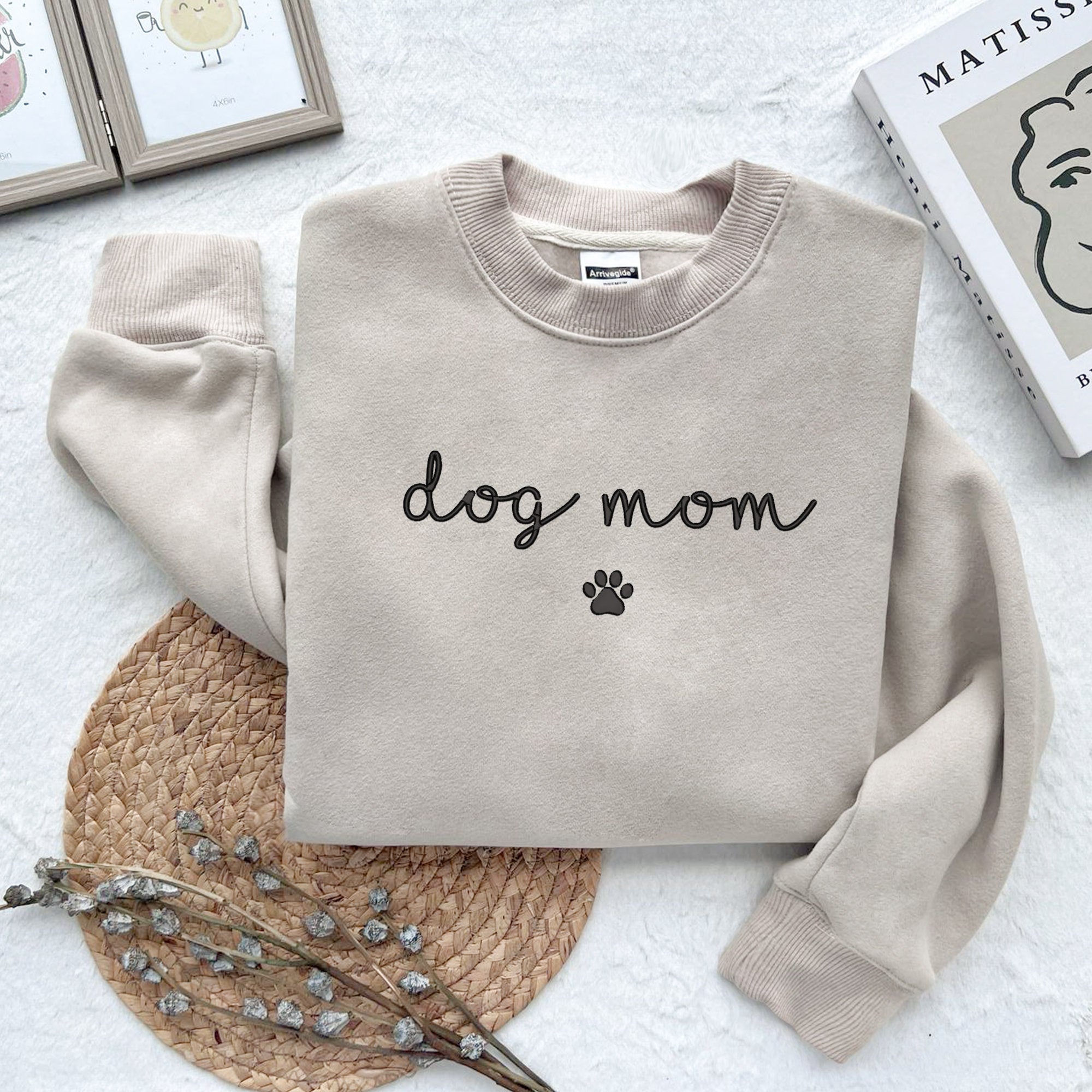 Embroidered Dog Mom Sweatshirt, Mom Life Sweatshirt, Mothers Day Gift, Embroidered Dog Mom Sweatshirt, Dog Mom Gift For Motherday