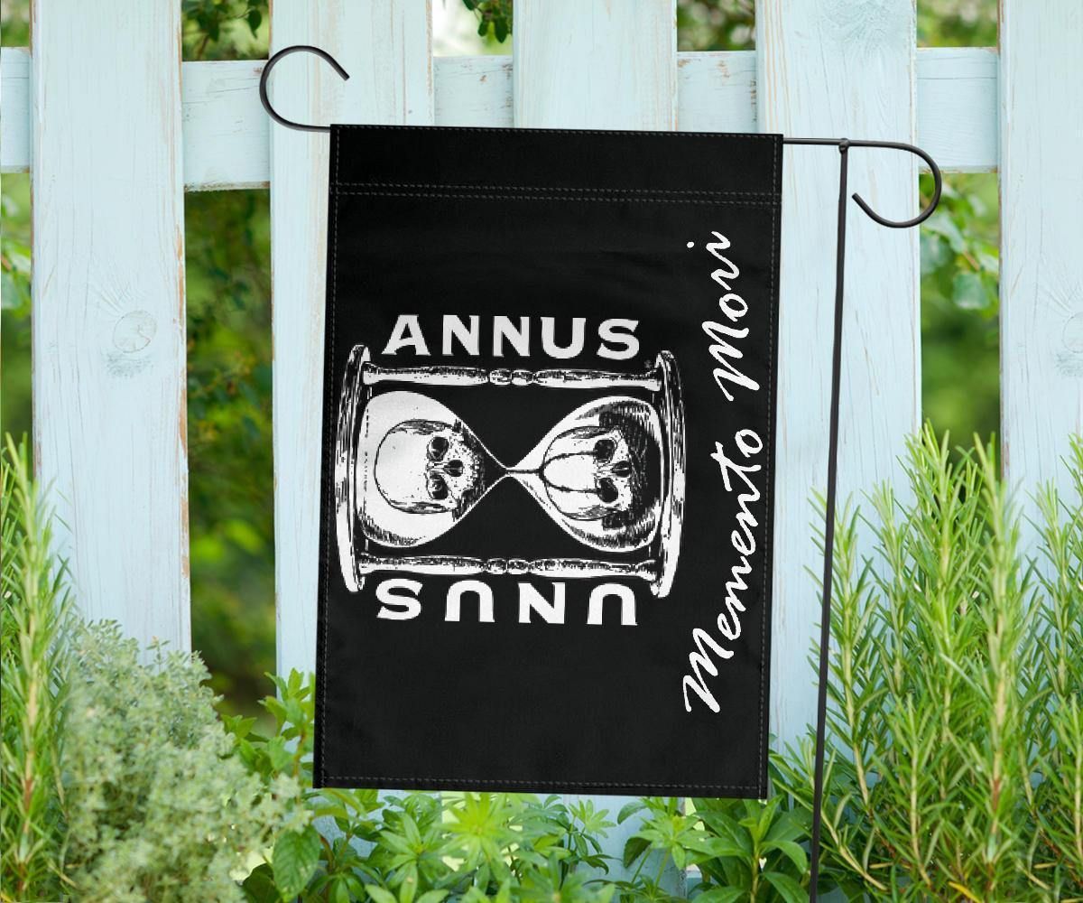 Unus Annus Flag Memento Mori Halloween Flag Outdoor Ornament For Halloween Party