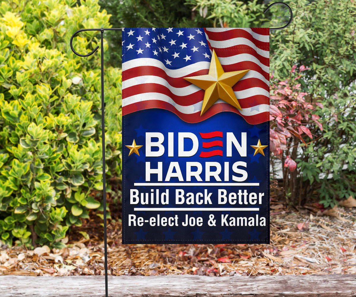 Biden Harris 2024 Flag Build Back Better Re-Elect Joe And Kamala Presidential Campaign