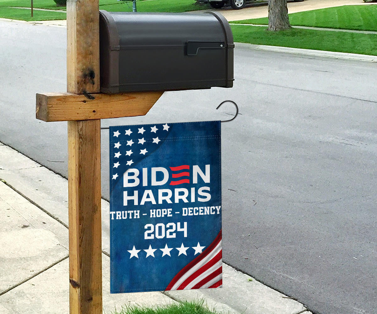 Biden Harris 2024 Truth Hope Decency Flag Joe Biden Presidential Election Political Flag