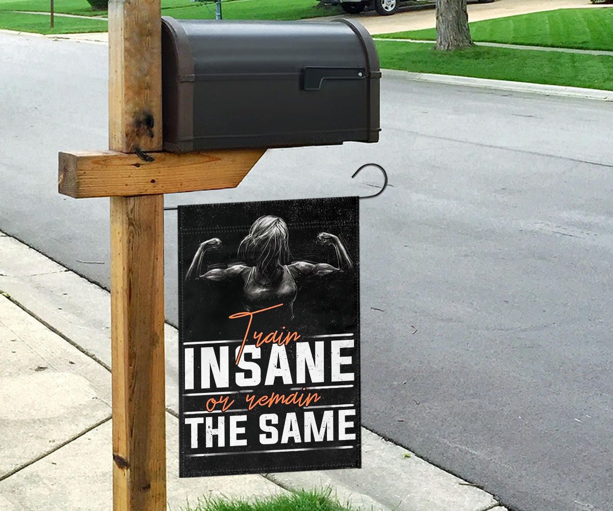 Train Insane Remain The Same Flag Motivational Workout Room Home Gym Decor