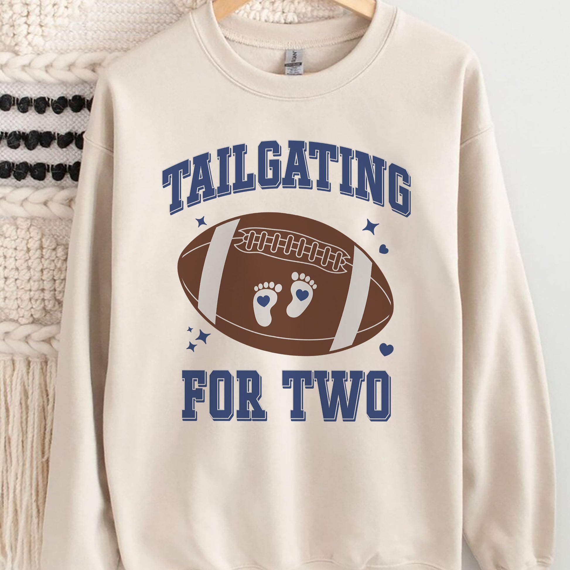 Football Pregnancy Announcement Shirt, Fall Maternity Sweatshirt, Football Gender Reveal, Baby Shower Top Gift, Tailgating for Two Hoodie