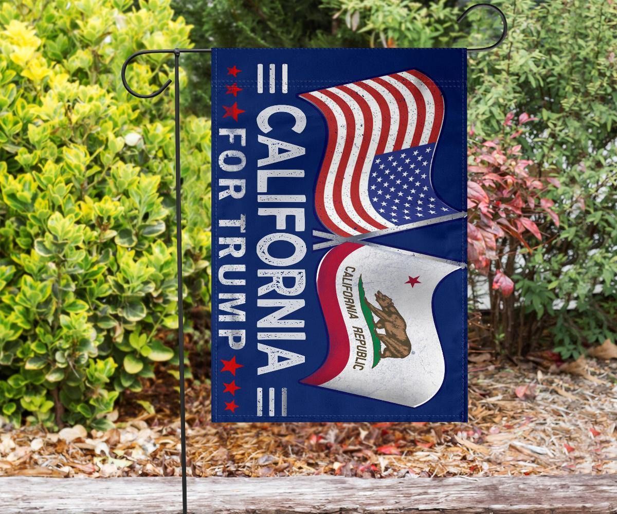 American And California For Trump Flags Support For President